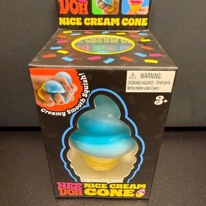 Schylling Needoh Nice Cream Cone Blue & Yellow Squishy Toy